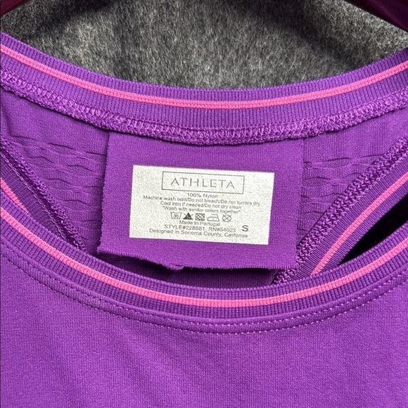 Athleta Purple Ribbed Sleeveless Tank Top - Picture 2 of 3